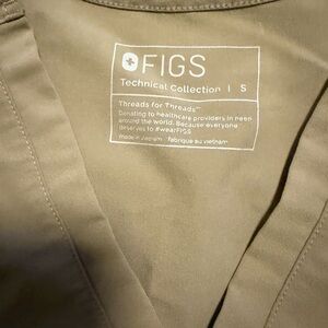 Figs Tan Scrub Top Small